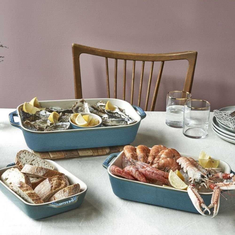 Staub Ceramic 10.5'' X 7.5'' Rectangular Baking Dish - Rustic Turquois