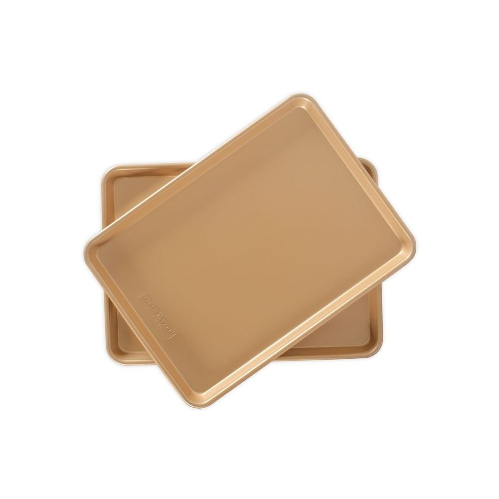 Nordic Ware Gold Lot of 2 Baking Sheets Pans Non-Stick 1/4 Quarter