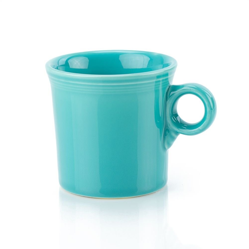 Turquoise Ceramic Travel Mug With Handle, Large to Go Mug With
