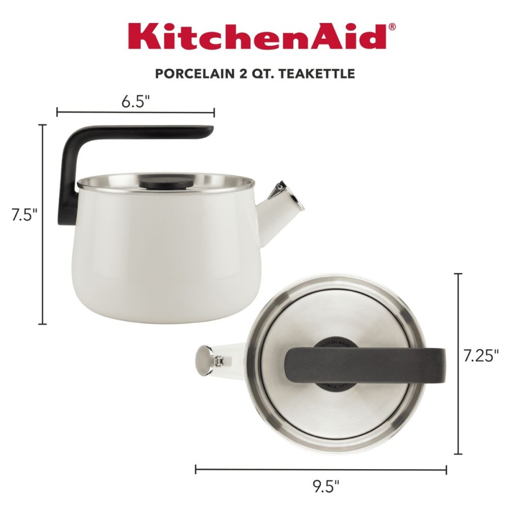 Enamel on Steel 2 Quart Tea Kettle Porcelain White KitchenAid Everything Kitchens