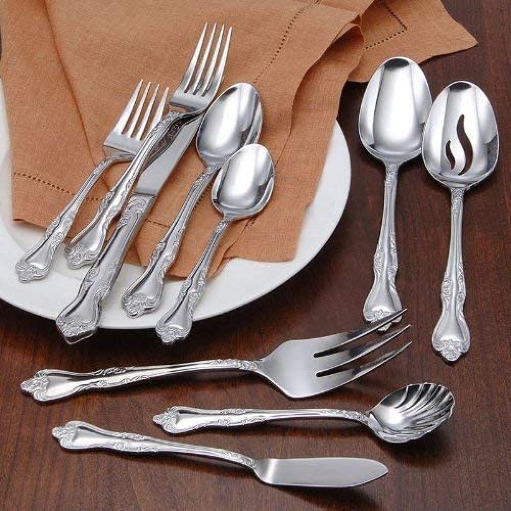 Azalea 18/0 Stainless Steel 45-Piece Flatware Set | Oneida