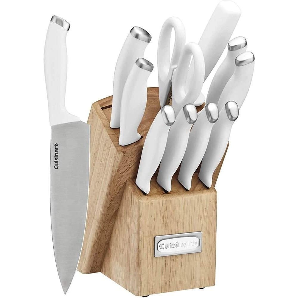 Kitchen Knife Set, 8-Pieces Khaki Sharp Chef Knife Set with Block, Knife  Block Set with Diamond Grain Non-stick Knife Blade, Stainless Steel Cooking