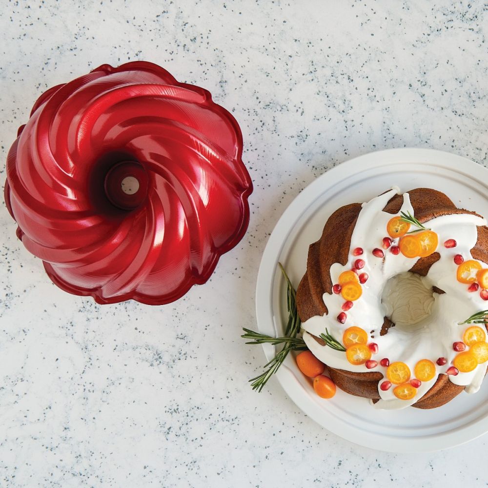 Holiday Formed Red Swirl Bundt Pan Nordic Ware Everything Kitchens