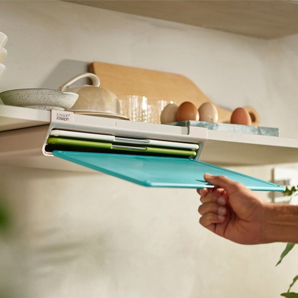 Folio Slim 3 Piece Under Shelf Cutting Board Set Multicolor Joseph Joseph Everything Kitchens