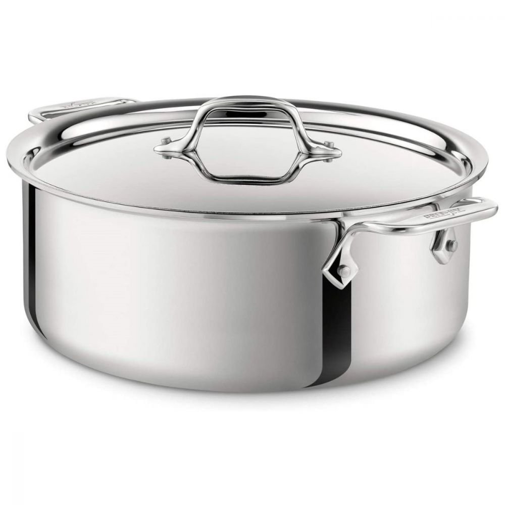 HIC Kitchen Mixing Bowl, Stainless Steel, 6qt