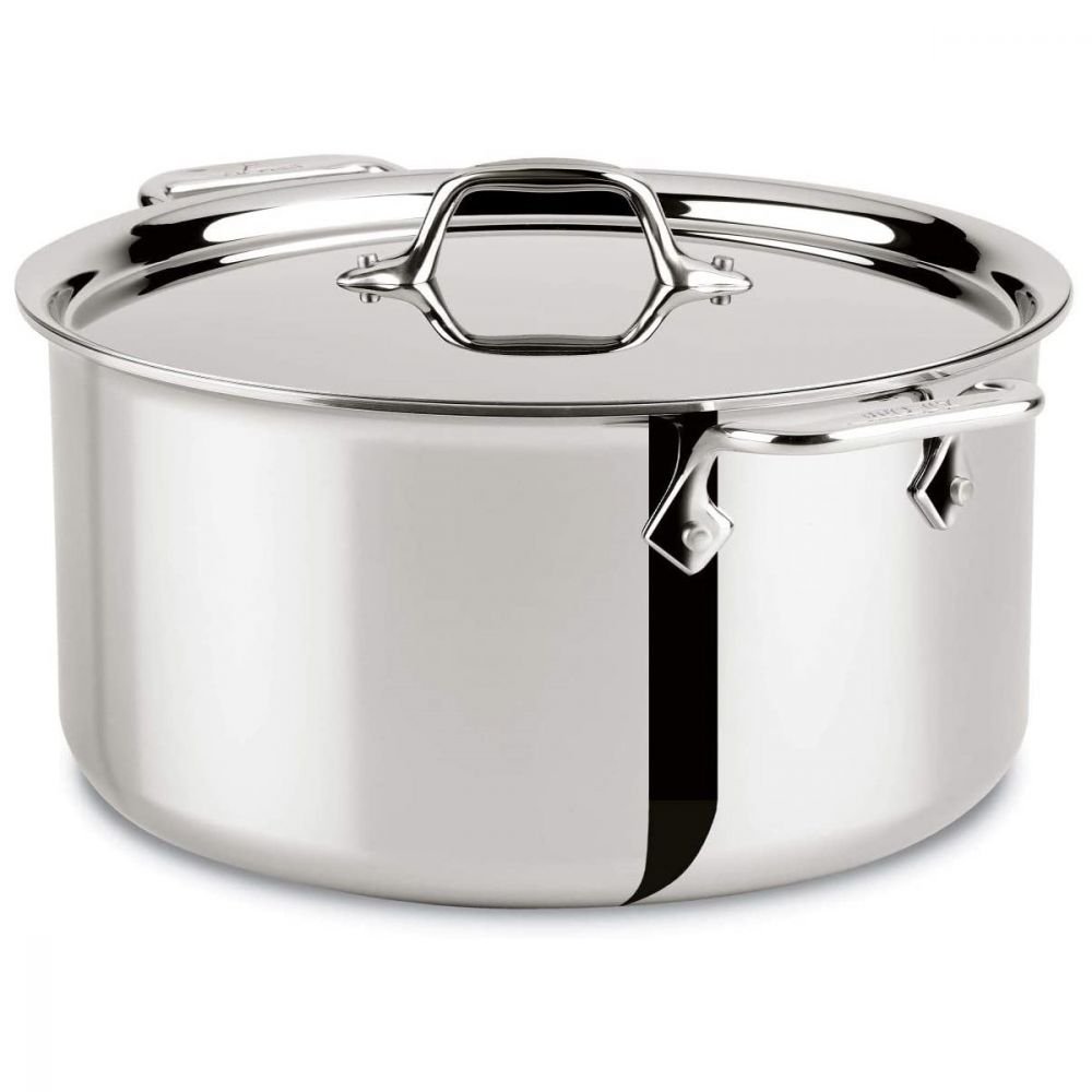 8-Quart Stainless Steel Stockpot with Lid | All-Clad | Everything Kitchens All-clad 8 Qt. Stockpot With Lid Stainless Steel
