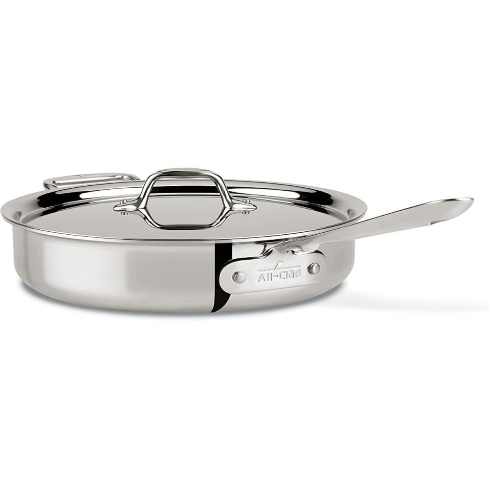 D3 Stainless 3-ply Bonded Cookware, Sauce Pan with lid, 1 quart