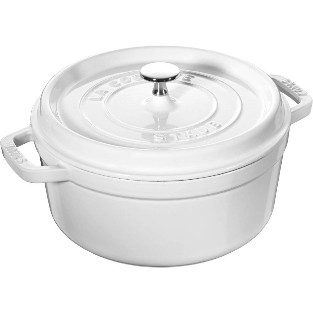STAUB 24cm ホワイト Cast Iron 4 Qt. Round Dutch Oven (White) | Staub | Everything Kitchens