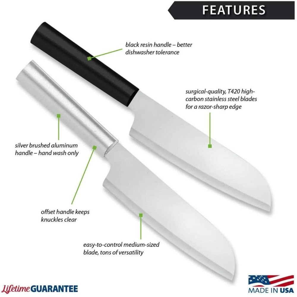 Rada Cutlery Serrated Steak Knife Stainless Steel Blade with Aluminum