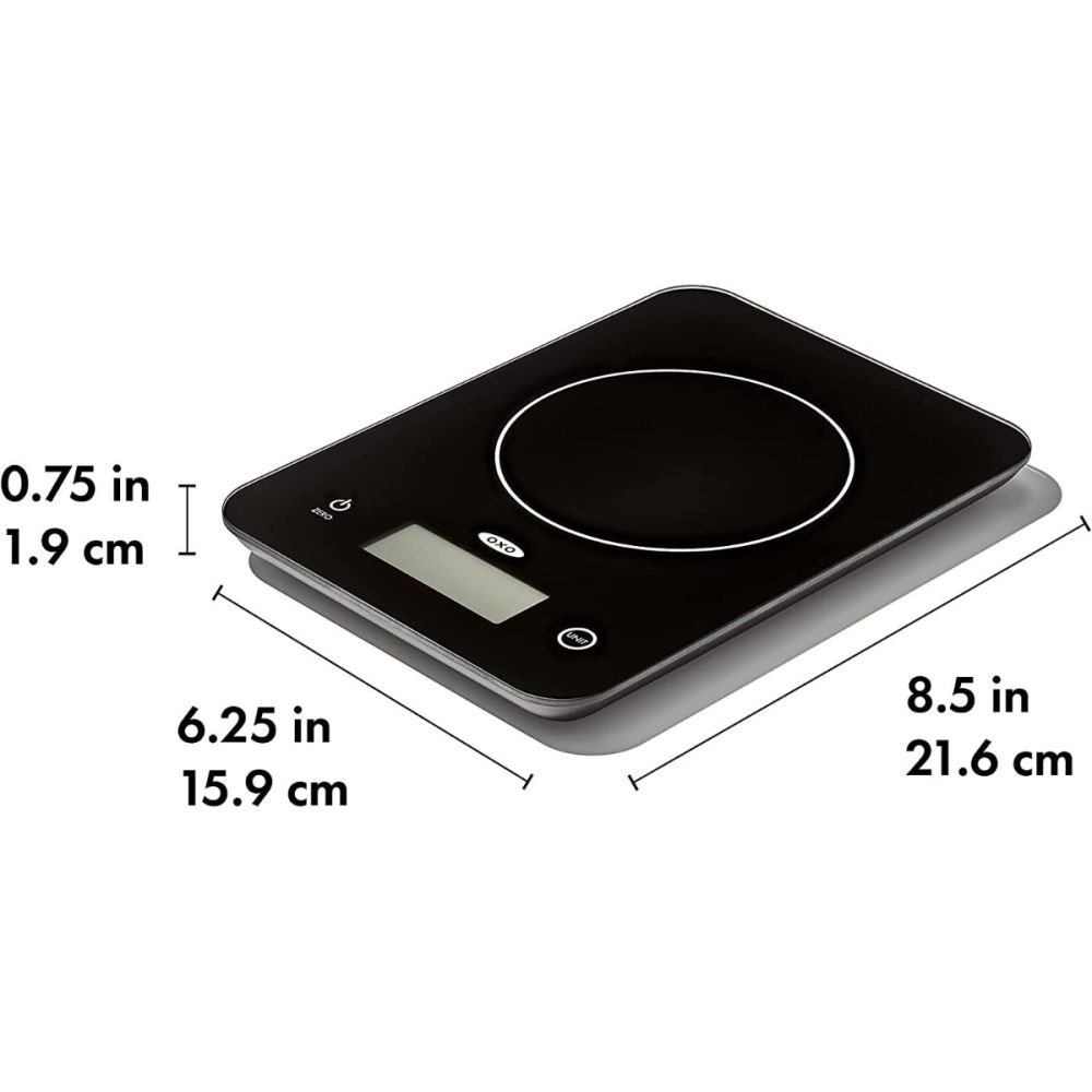 Glass Digital Kitchen Scale, Silver