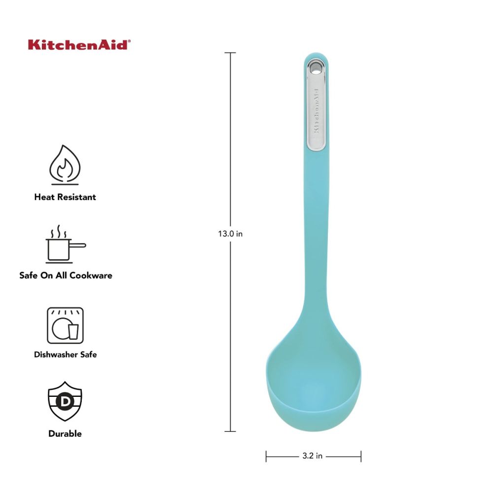 数回使用 K2 SKYLITE 139cm×SPOON SMサイズ Silicone Ladle (Aqua Sky) | KitchenAid | Everything Kitchens