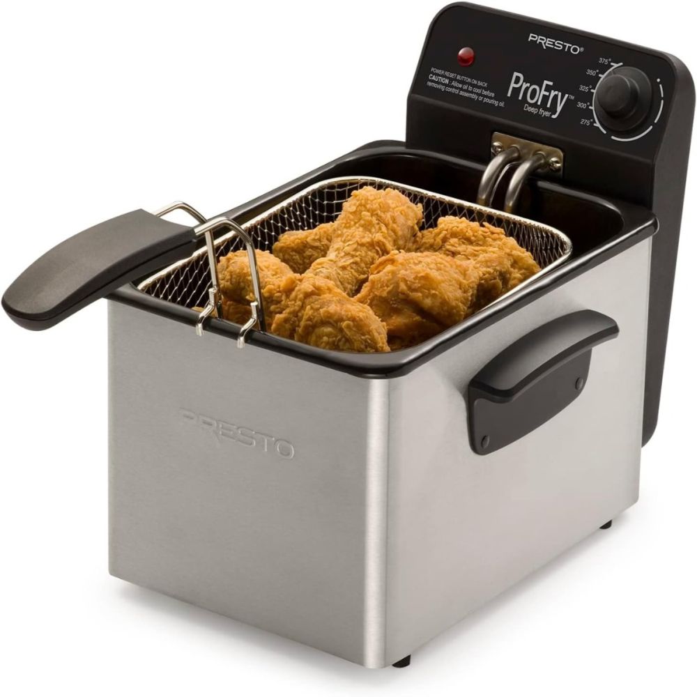 Stainless Steel ProFry Immersion Element Deep Fryer 3 Qt. Presto Everything Kitchens