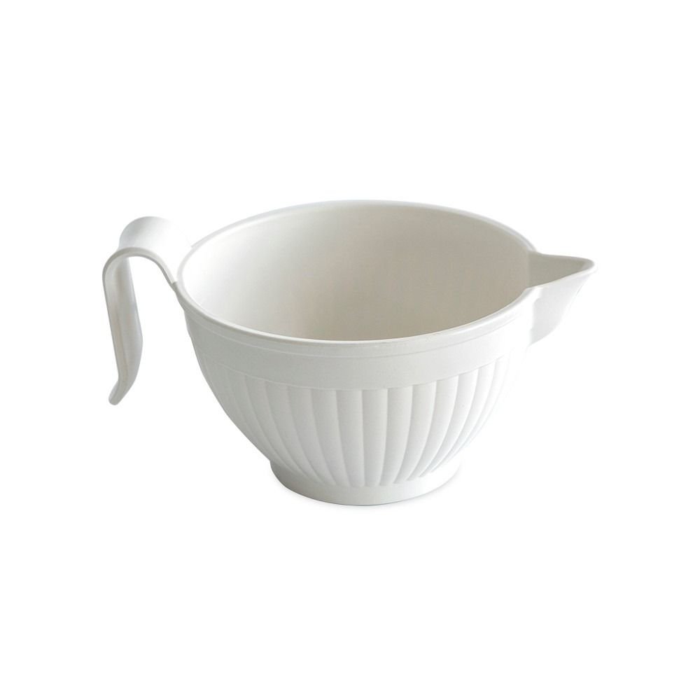 Mixing Bowl, 3 Qt, White, Melamine, With Handle, Norpro 1016