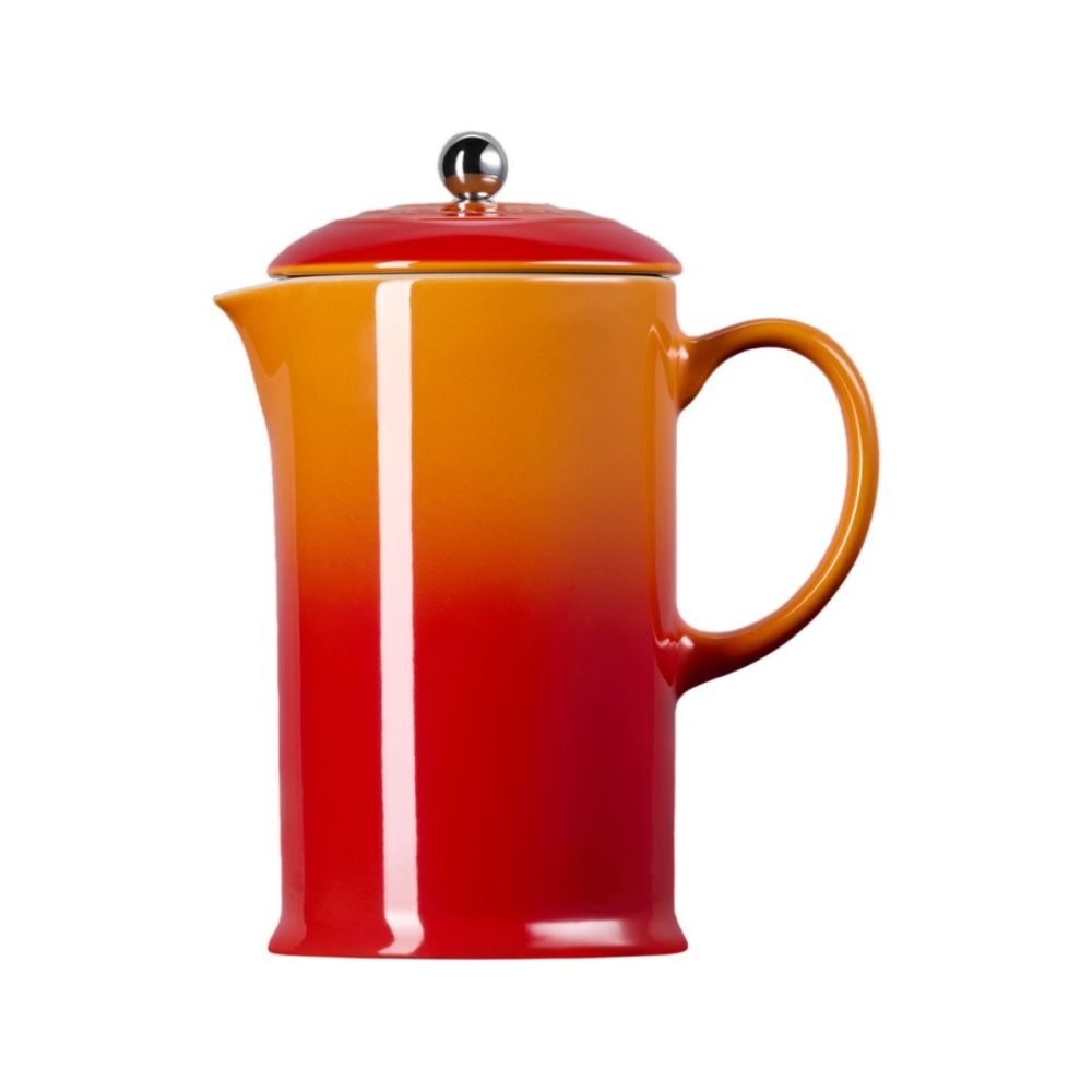 34oz Stoneware Ceramic French Press (Flame) | Le Creuset