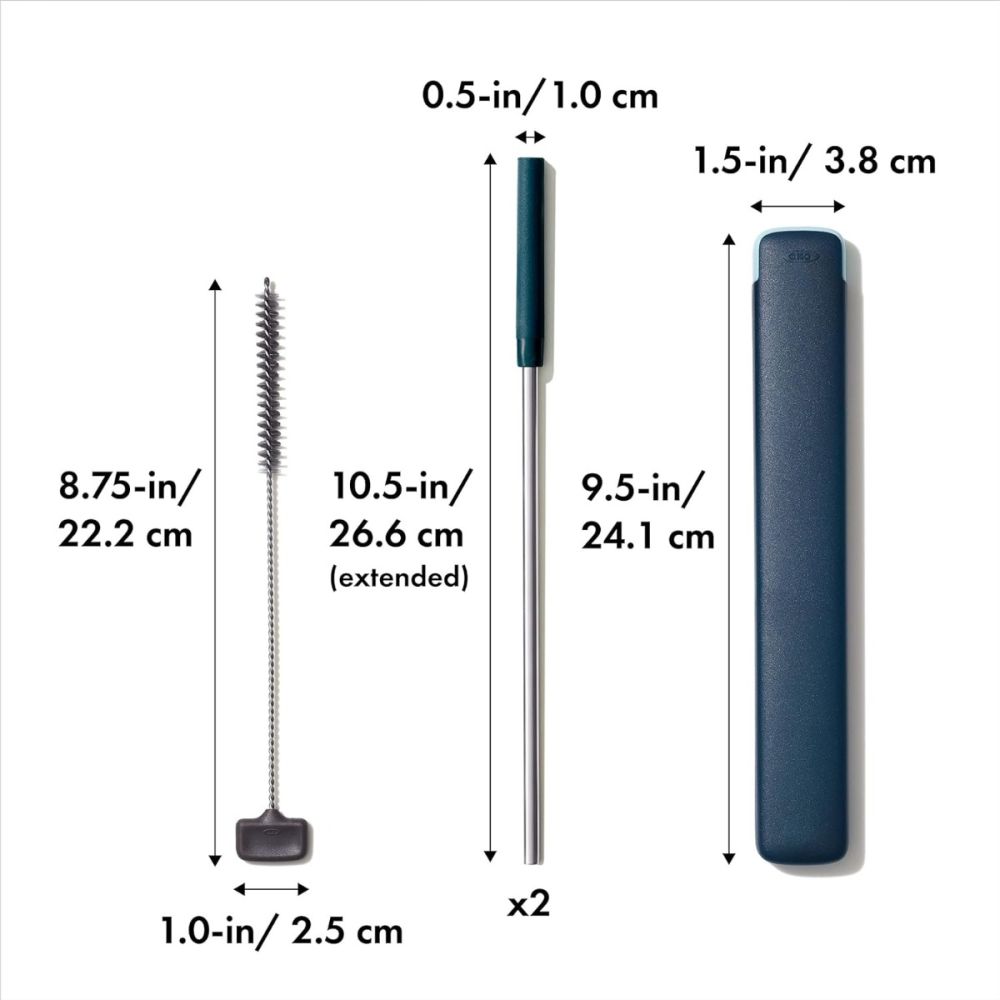OXO 4-Piece Reusable Straw Set - Thumbnail 2