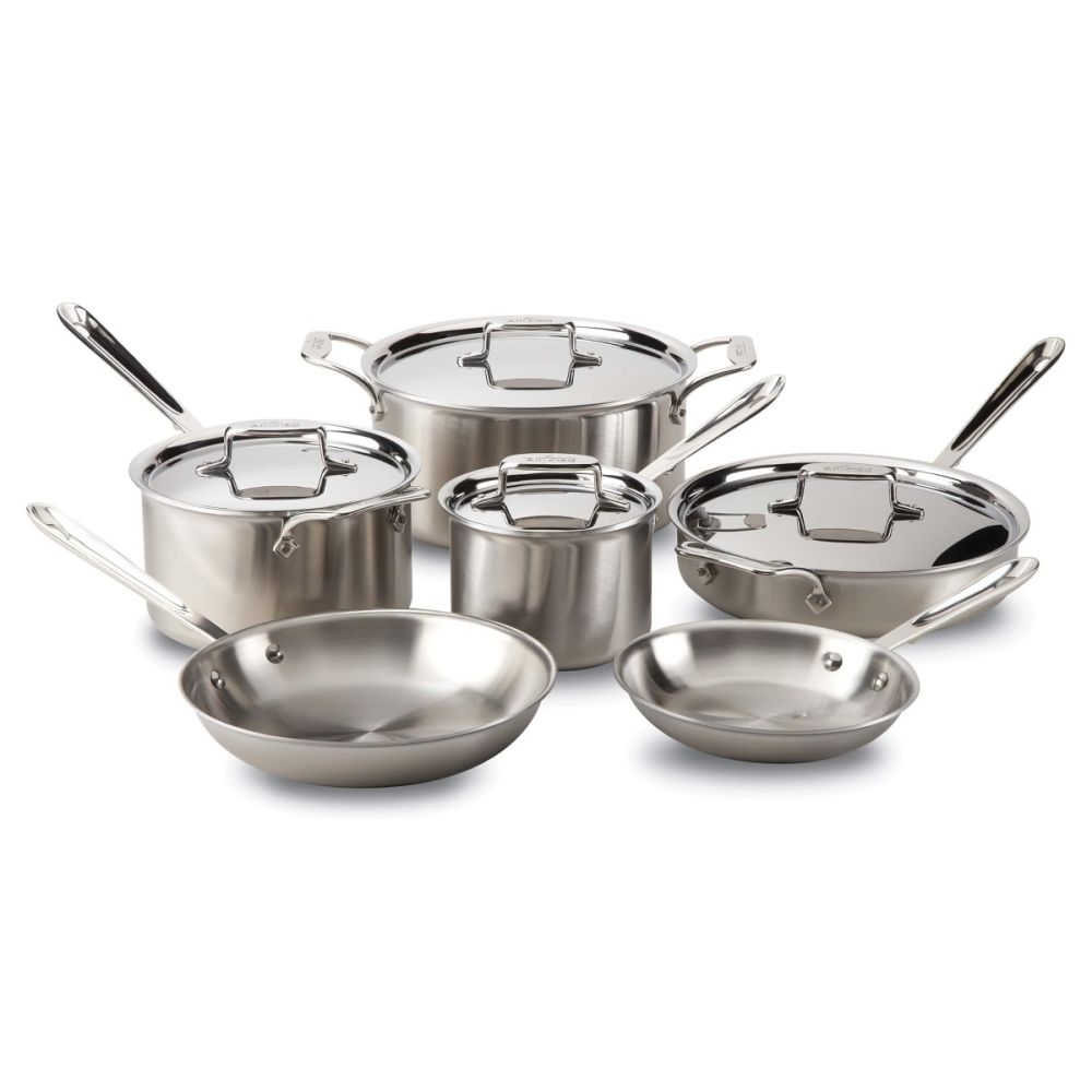 All-Clad D5 Brushed Stainless Steel 10pc Cookware Set | Everything