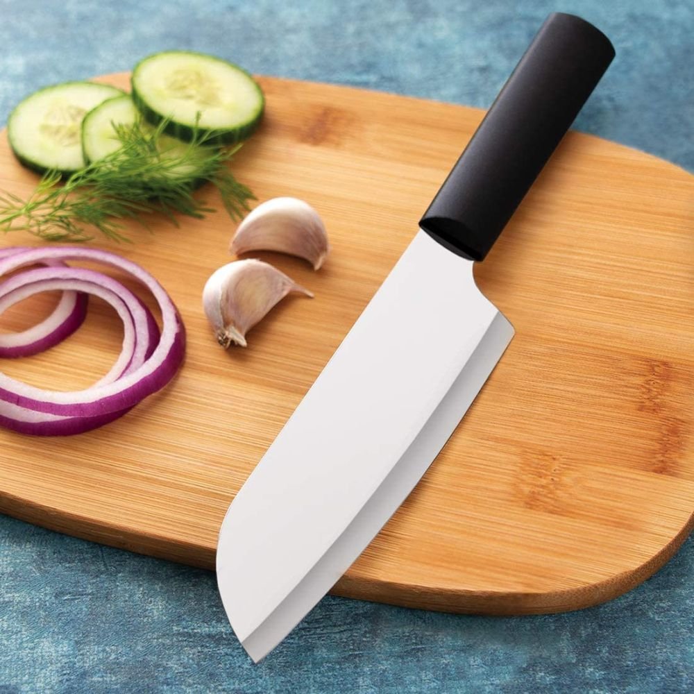 Rada Cutlery Curved Paring Knife Blade Stainless Steel Resin, 6-1/8 Inch,  Black handle 