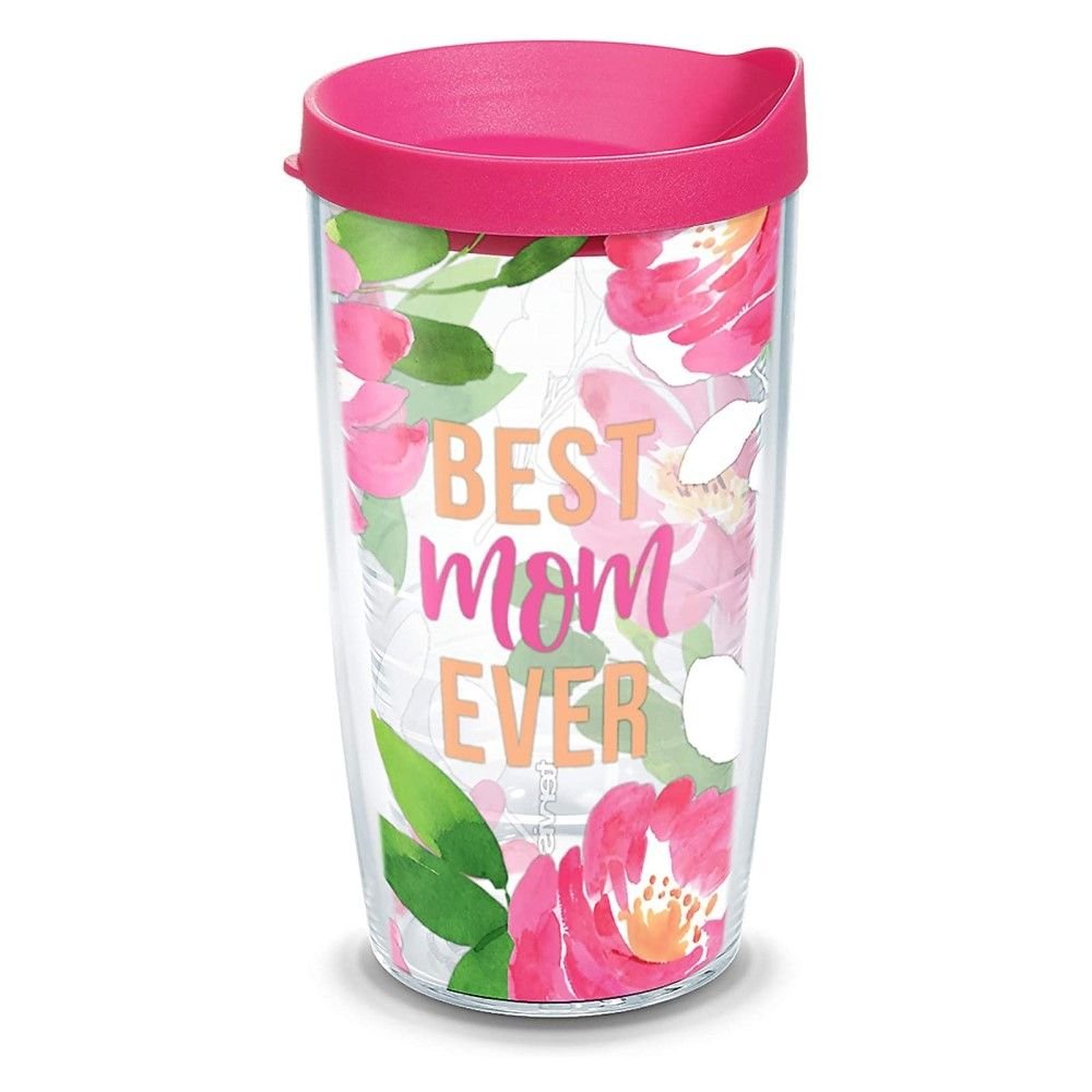 16oz Double-Walled Insulated Tumbler with Lid (Best Mom Ever