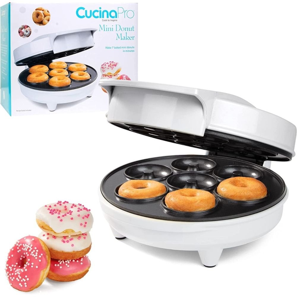 Donut Maker Machine Non-stick For Kids Snack Desserts Makes 7 Doughnuts Home