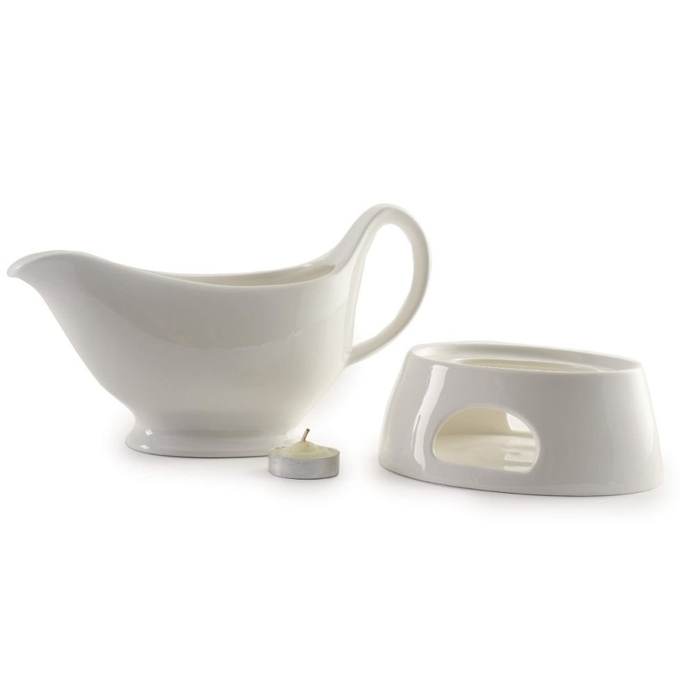 8352 SAUCE BOAT W/STAND & CANDLE