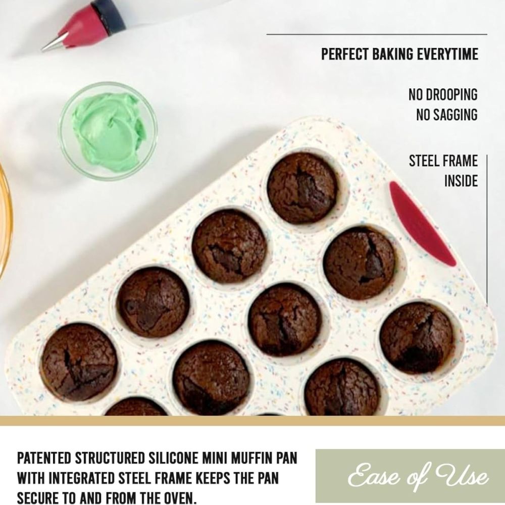 White Confetti 12-Count Silicone Muffin Pan Trudeau Everything
