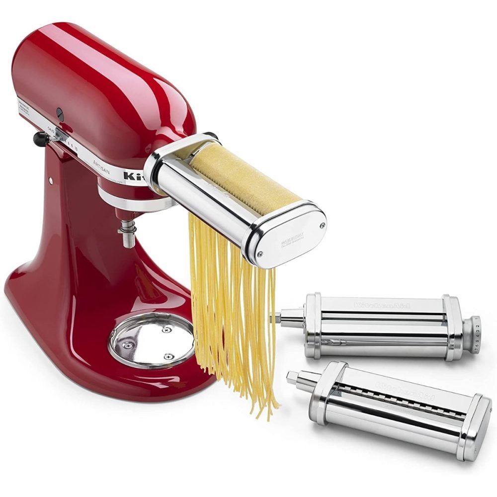 Pasta Roller & Cutters Attachment for KitchenAid Stand Mixers,  3 in 1 Pasta Maker Set Included Pasta Sheet Roller, Spaghetti Cutter,  Fettuccine Cutter Maker Accessories and Cleaning Brush : Home & Kitchen