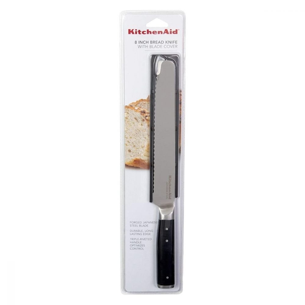 KitchenAid Gourmet Forged Slicing Knife with Sheath - Black - 8 in