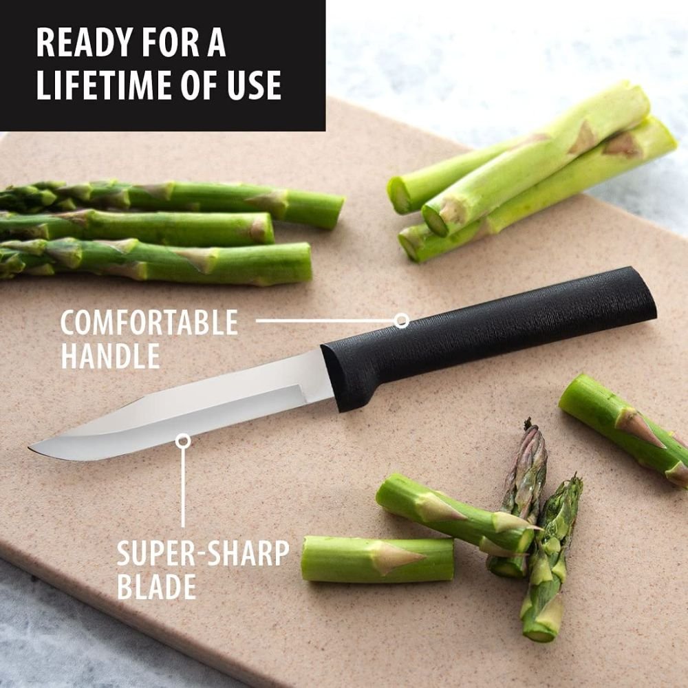 Rada Cutlery Utility Steak Knives Gift Set Stainless Steel Knife Made in  the USA, Set of 6, Black Handle