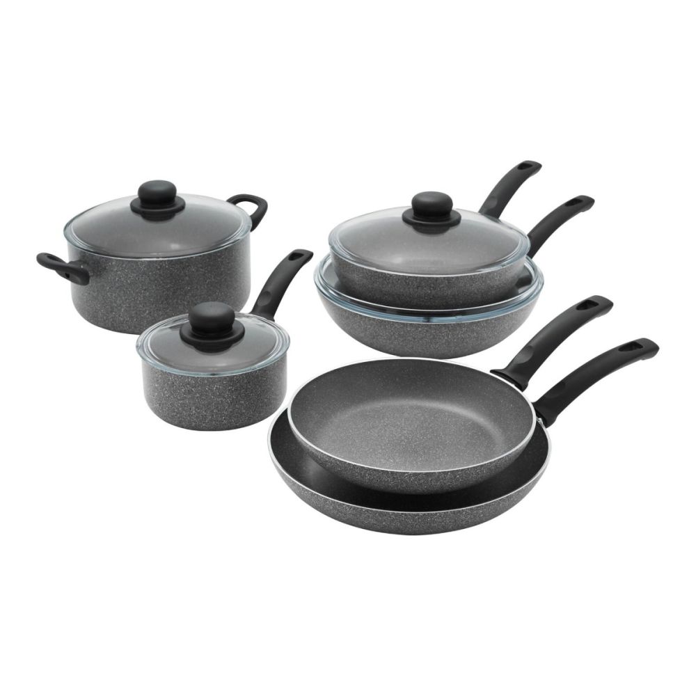 Asti 10-Piece Aluminum Nonstick Cookware Set (Grey) BALLARINI