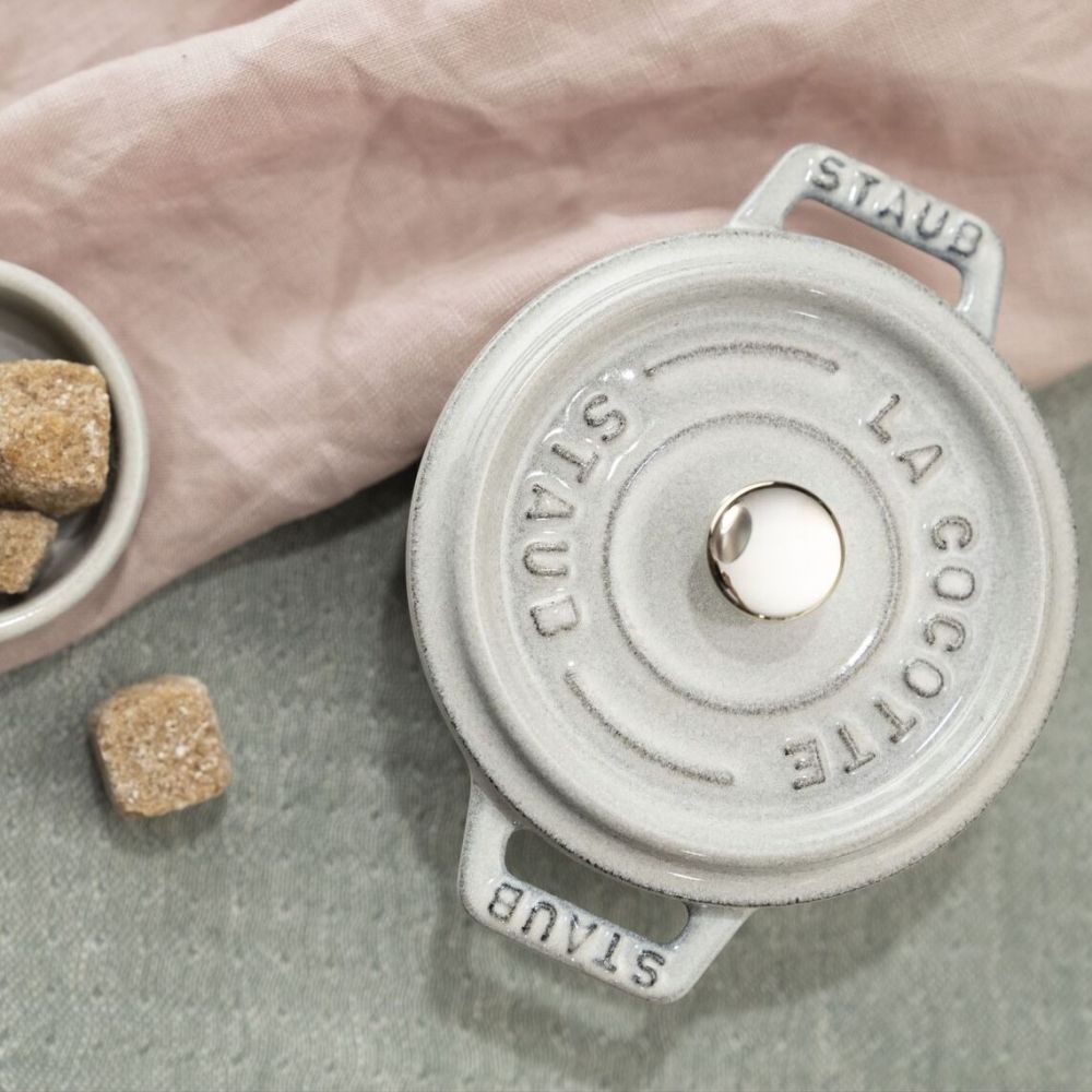 8.5 oz Mini Round Dutch Oven (White Truffle) | Staub | Everything