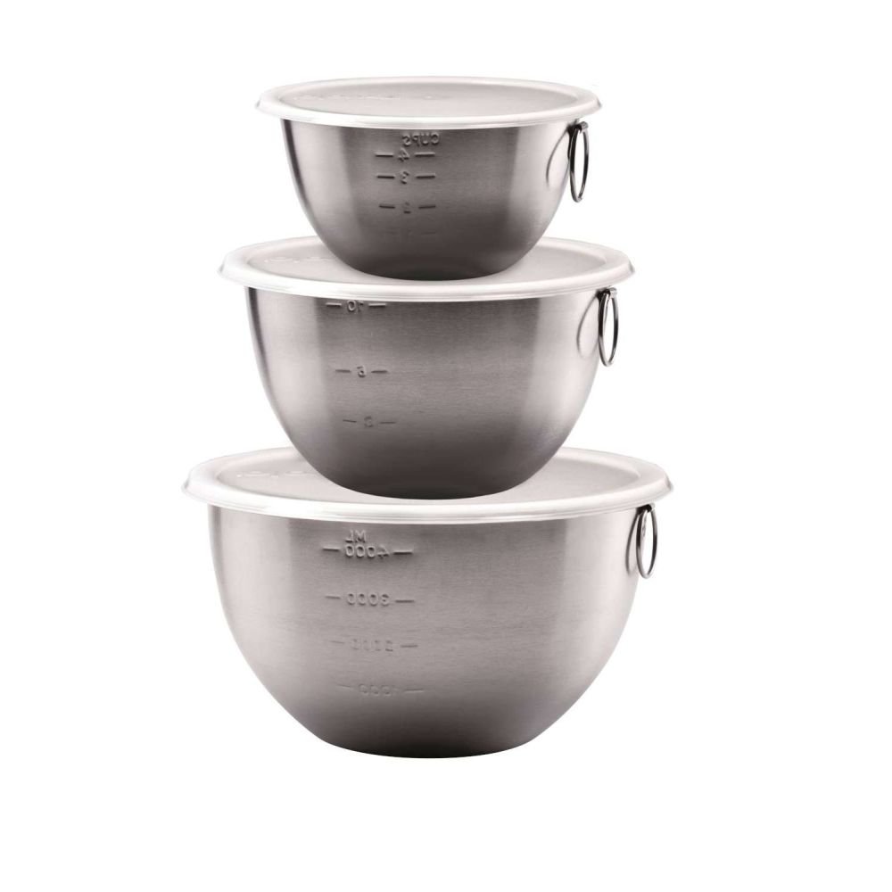 Cuisinart Set of 3 Stainless Steel Mixing Bowls with Lids