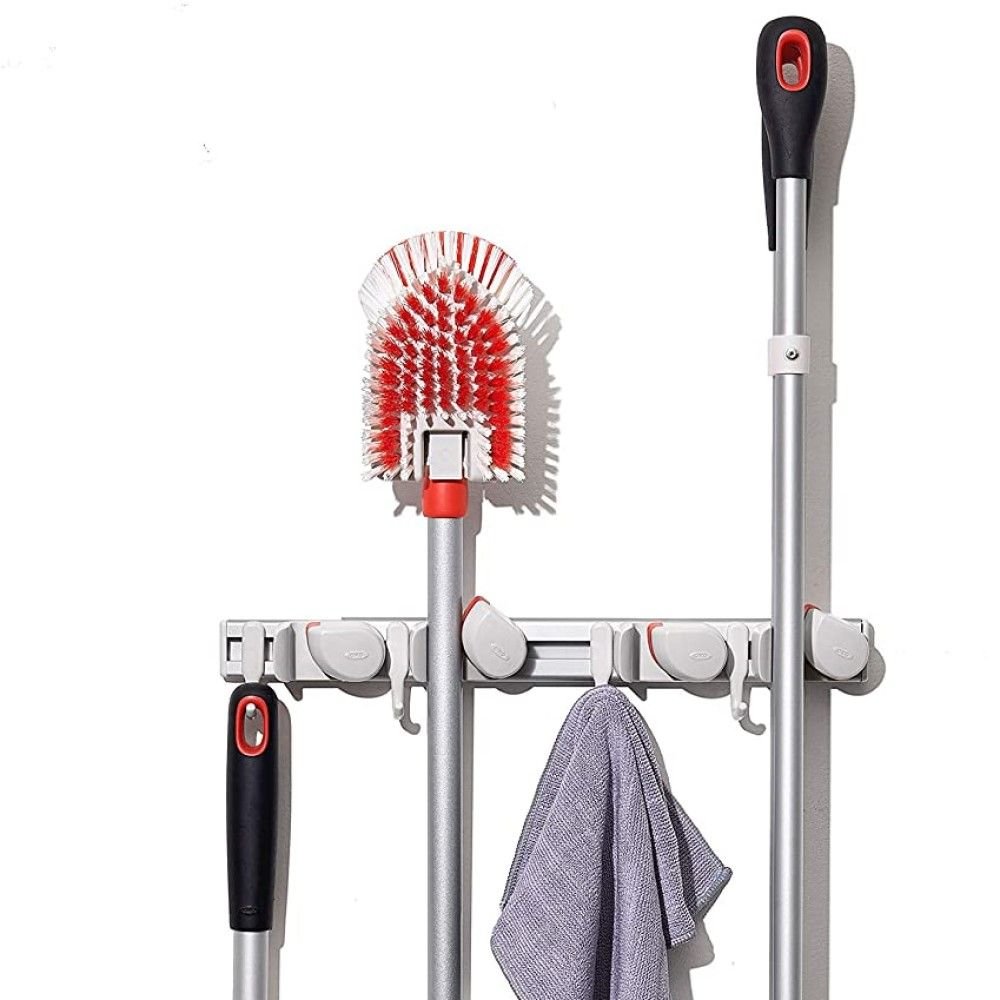 OXO Good Grips Wall-Mounted Mop and Broom Organizer 3x5x17