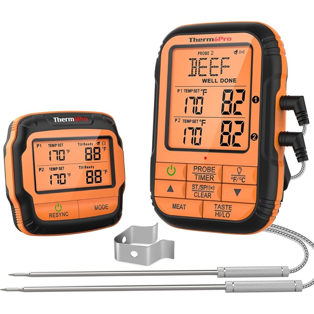 BFOUR Bluetooth Meat Thermometer With 4 Probes - Wireless BBQ Grill Thermometer With 328ft Range
