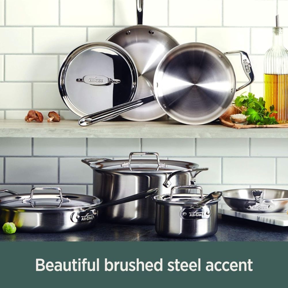 All-Clad D5 Brushed Stainless Steel 10pc Cookware Set | Everything