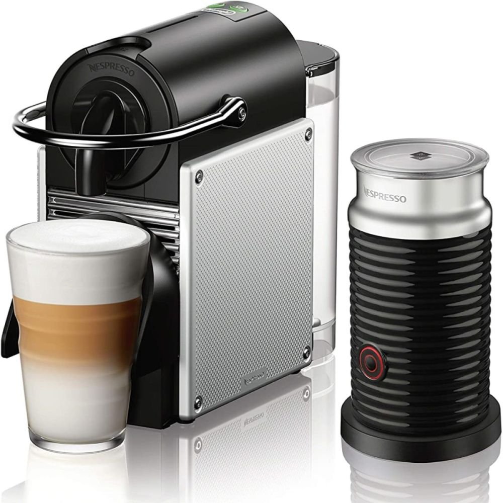 Nespresso Pixie Espresso Machine with Aeroccino by De'Longhi | Aluminum
