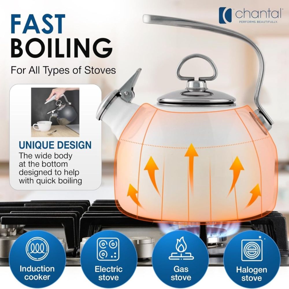 Copper whistling tea kettle top