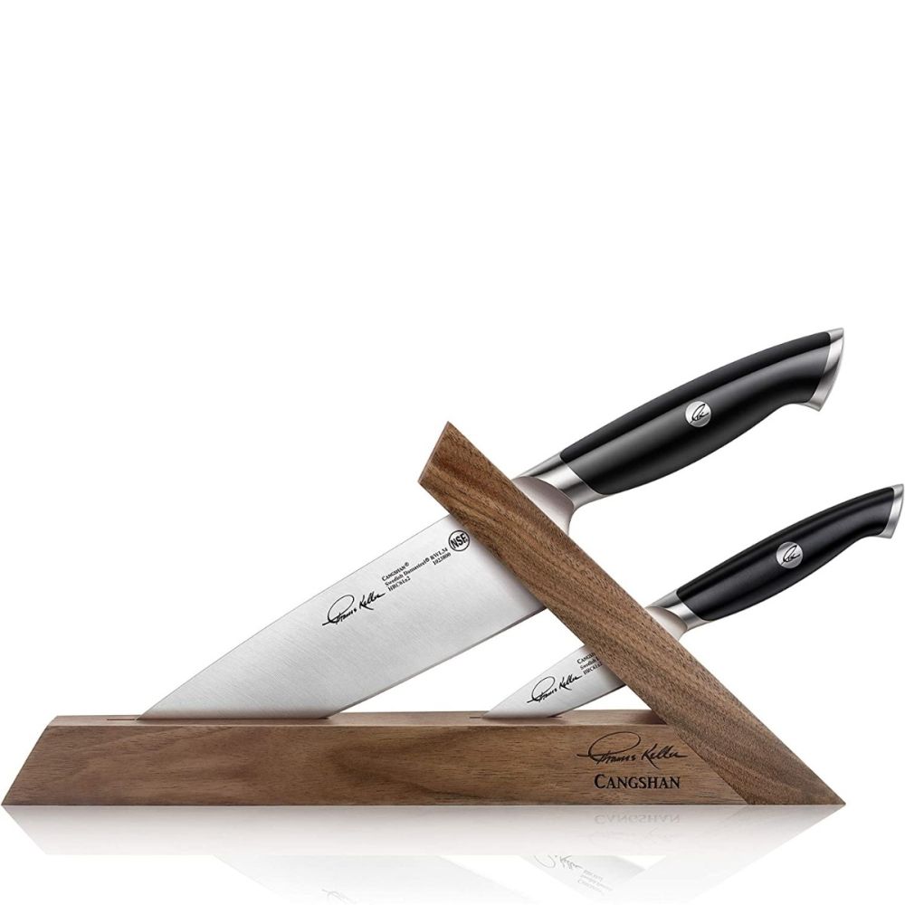  Cangshan Thomas Keller Signature Collection Swedish Powder  Steel Forged, 17-Piece Knife Block Set, Walnut, Black: Home & Kitchen