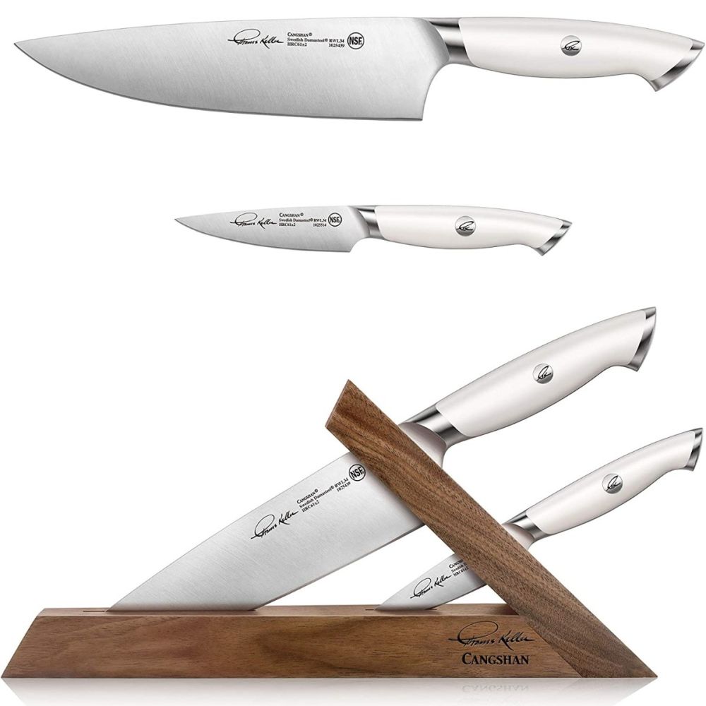 Thomas Keller Signature White Collection TAI 3-Piece Knife Block