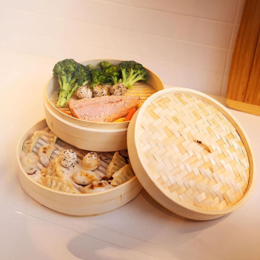 キッチン家電 AKAO 2 tier round steamer, 28 cm