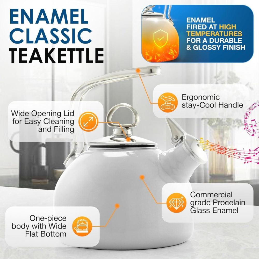 Chantal Classic 1.8 Qt. Enamel on Steel Tea Kettle