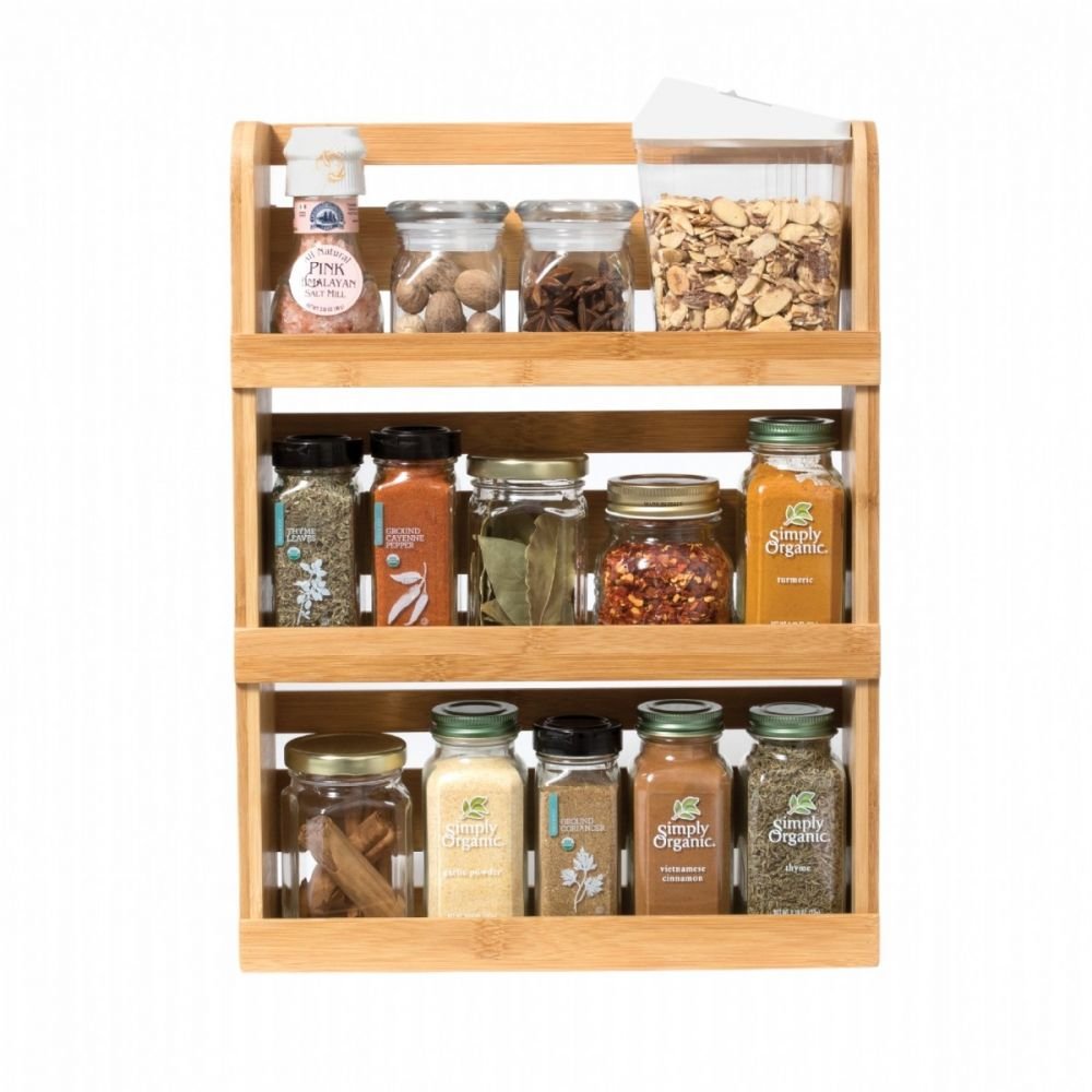 Shop Large Bamboo Spice Shelf with 12 Herb & Spice Jars, Spice Rack