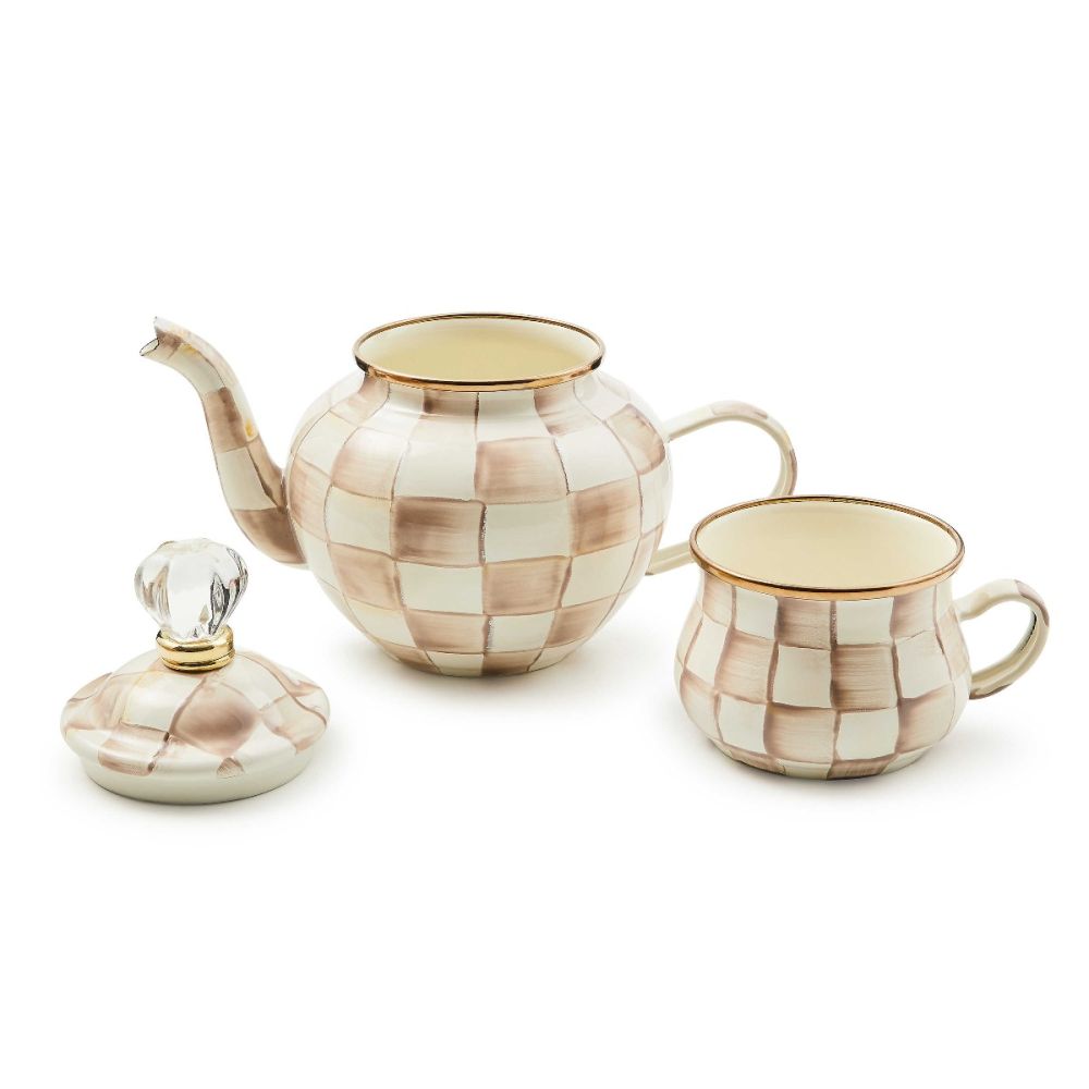 Mocha Check High Tea Set | MacKenzie-Childs | Everything Kitchens