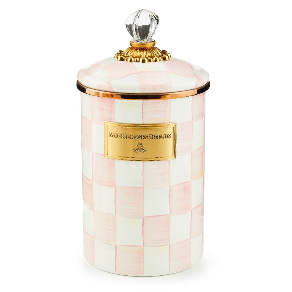 Rosy Check Kitchen Canister, Small
