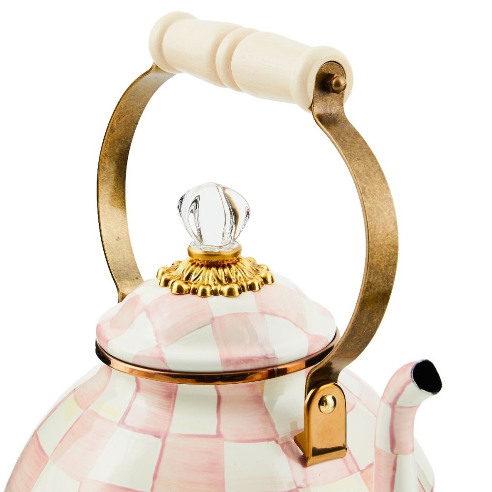 Rosy Check 3 Qt. Tea Kettle | MacKenzie-Childs | Everything Kitchens