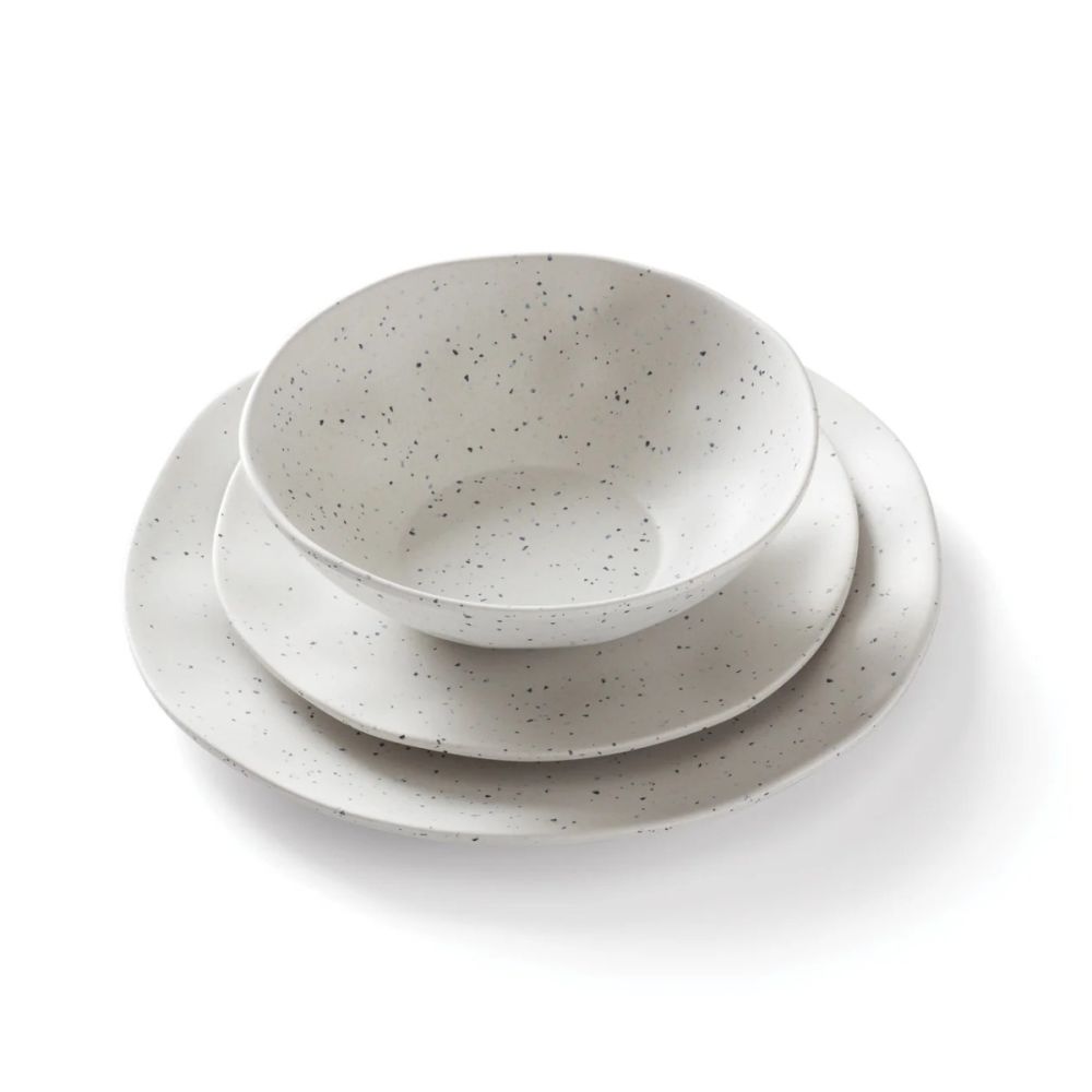 Terrazzo Melamine 12-Piece Dinnerware Set (Cream) | Oneida