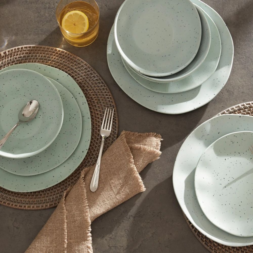 Terrazzo Melamine 12-Piece Dinnerware Set (Mint) | Oneida