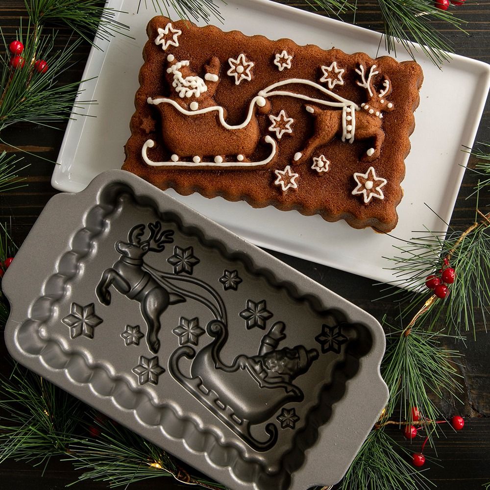 Santa Sleigh Loaf Pan Nordic Ware Everything Kitchens