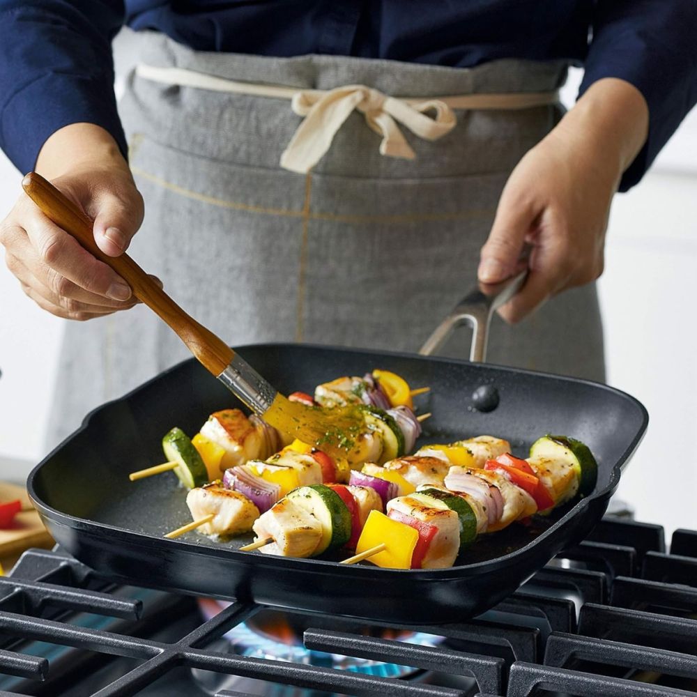 KitchenAid Hard-Anodized Induction Square Grill Pan/Griddle with Pouring Spouts - Thumbnail 3