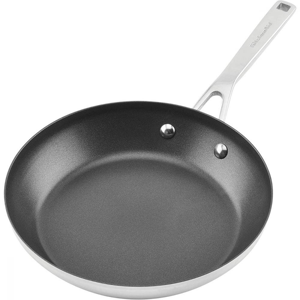 KitchenAid 3-Ply Base Stainless Steel Nonstick Round Grill Pan