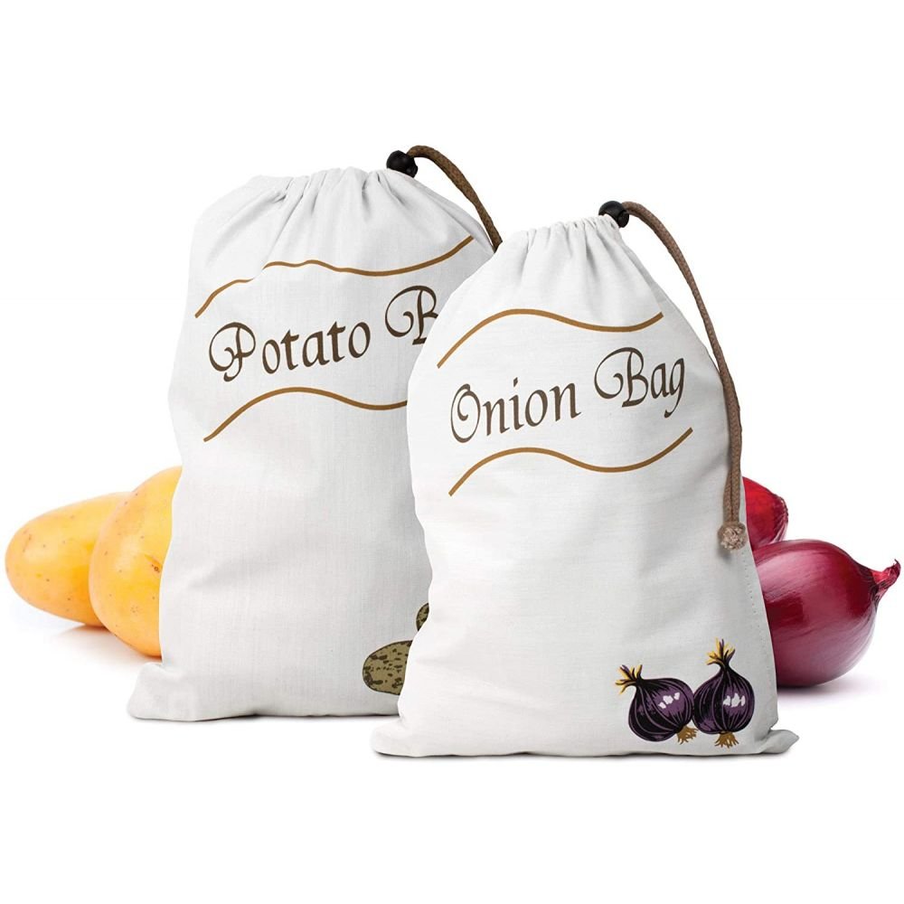 White Miles Kimball Potato & Onion Sprout-Free Vegetable Storage Bags 